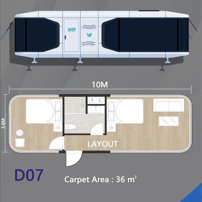 Prefab cheap cabin capsule-house hotel with 2 bedroom (8) Prefab cheap cabin capsule-house hotel with 2 bedroom (8)